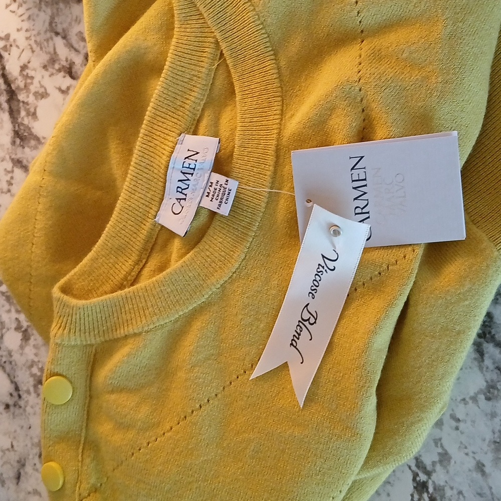 NWT Carmen Marc Volvo Sweater Crewneck Fine Knit Viscose Blend